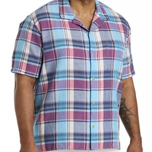 Lucky Brand Men's Casual Plaid Shirt - Blue and Purple